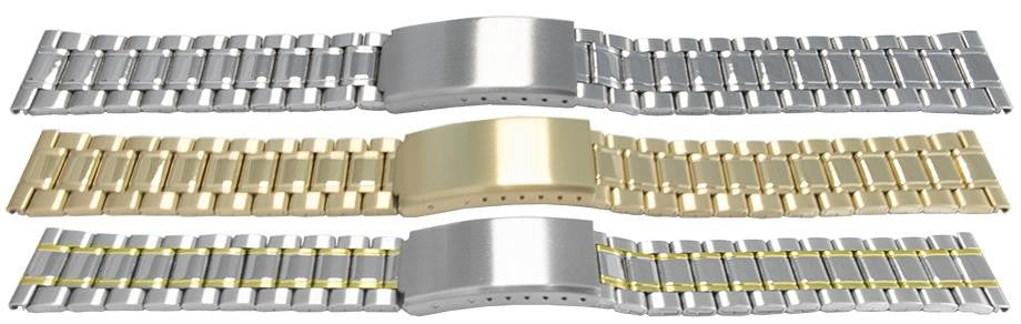 Mirror With Satin Edges Watch Bracelet Strap Centre Fold 3 Link Row Type Quality