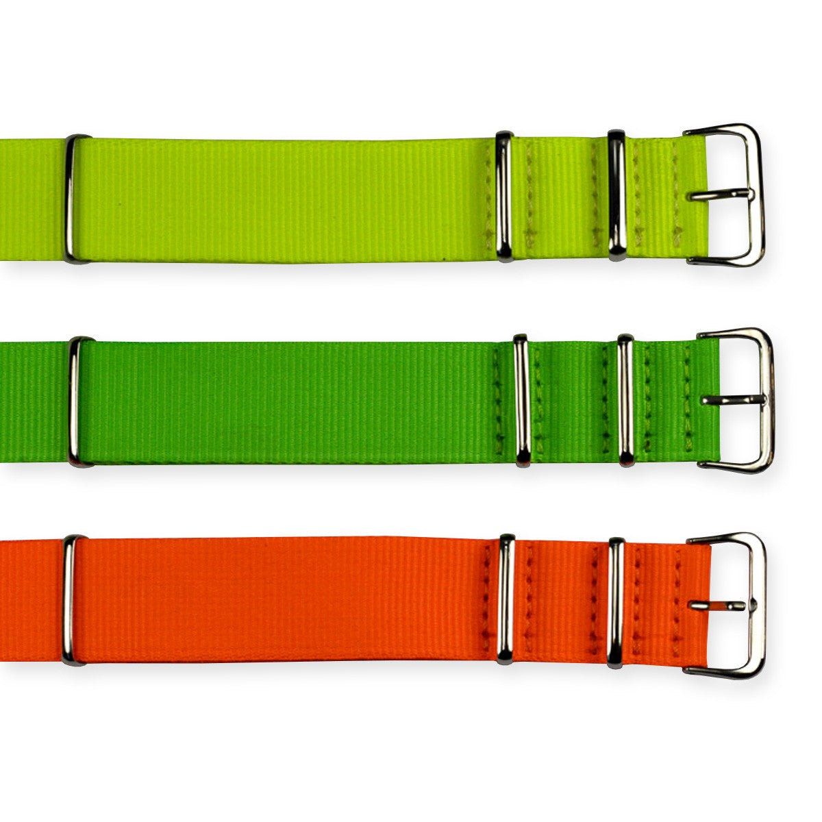 NEON MILITARY WATCH STRAP yellow green orange 18mm 20mm 22mm NEW