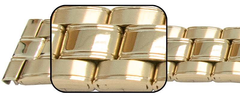 Satin With Mirror Edges And Centre Watch Bracelet Strap 3 Link Row Type Quality