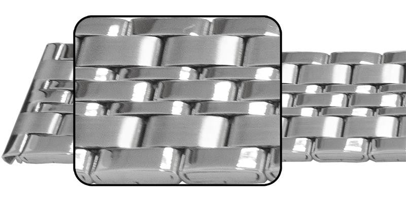 Quality Satin Mirror Bracelet Watch Strap Centre Fold Safety Clasp 7 Link Row