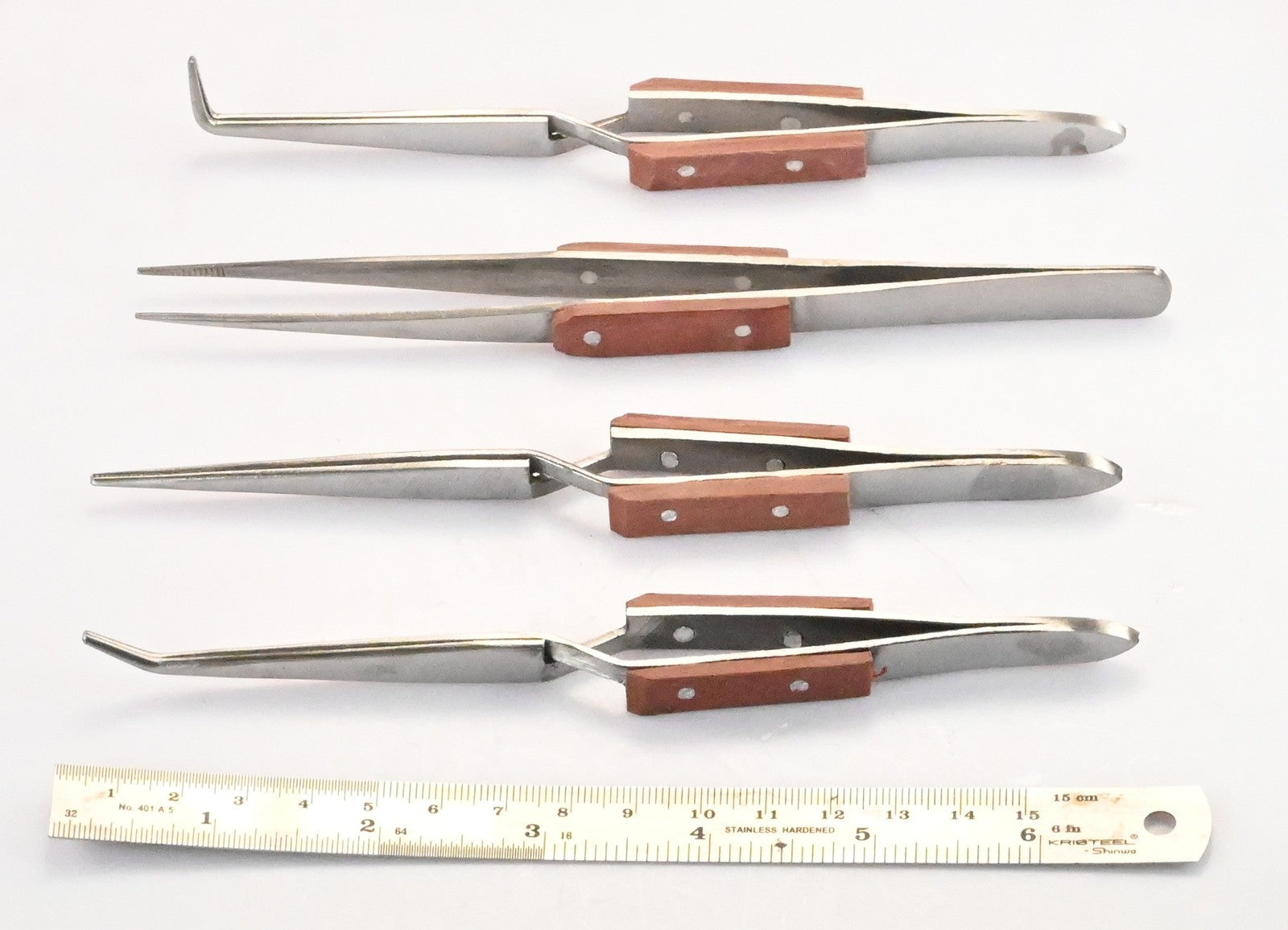4pc Soldering Tweezers Set Cross Lock Fibre Grip + Third Hand Stand Jewellery UK