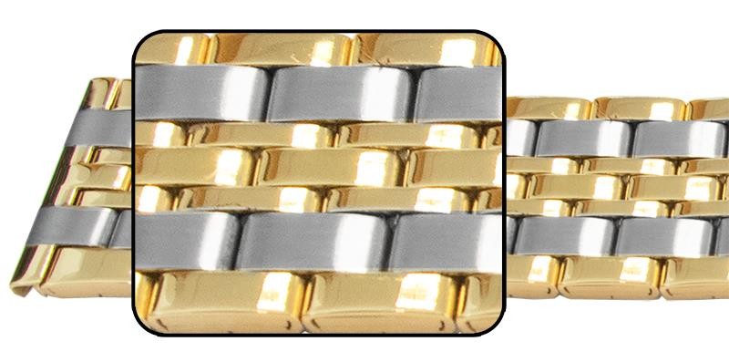 Quality Satin Mirror Bracelet Watch Strap Centre Fold Safety Clasp 7 Link Row