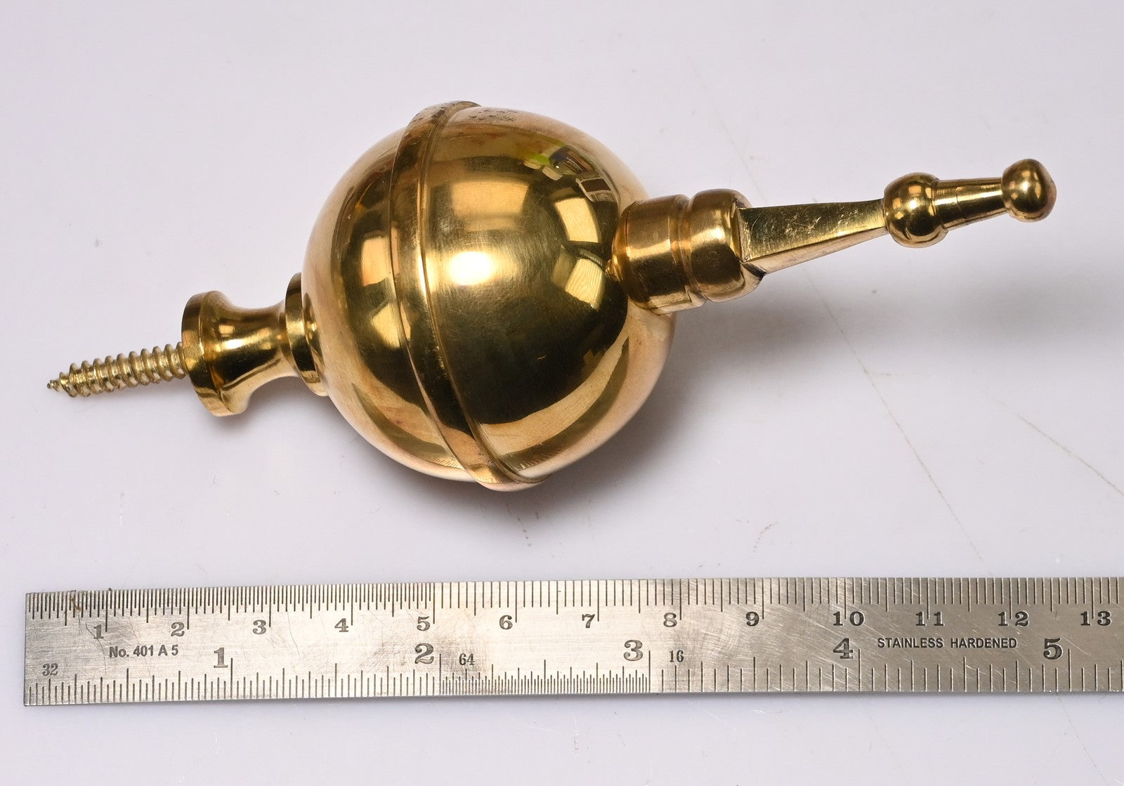 2x Clock Brass Finial Spire Ball Case Ornament Ball Part Watch Tool Screw In