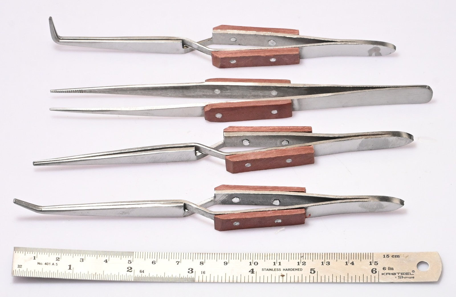 4pc Soldering Tweezers Set Cross Lock Fibre Grip + Third Hand Stand Jewellery UK