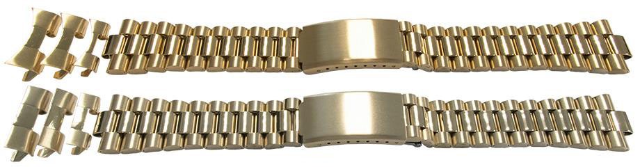 Gold Watch Bracelet Replacement Strap For Rolex President Curved Or Straight