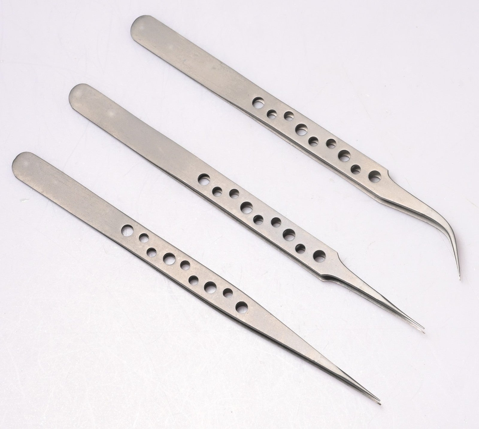 Precision Tweezers Set 3pc 140mm Watchmaker Jewellery Electronics Hobby Craft