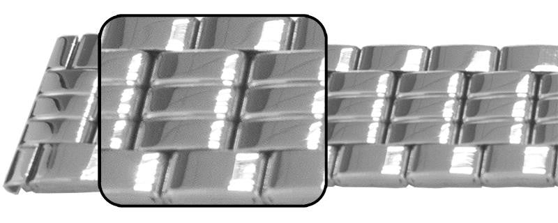Full Mirror Finish Bracelet Watch Strap Centre Fold Clasp 3 Link Row Quality