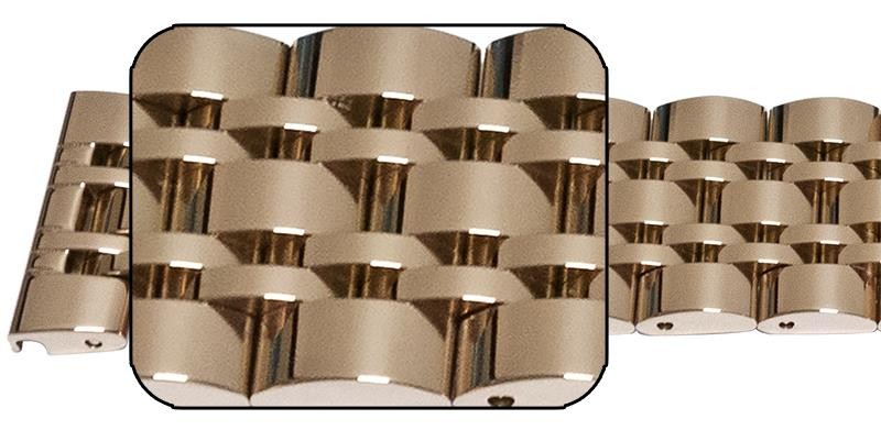 Full Mirror Watch Bracelet Strap 18mm-24mm Straight End 7 Link Row Type Quality