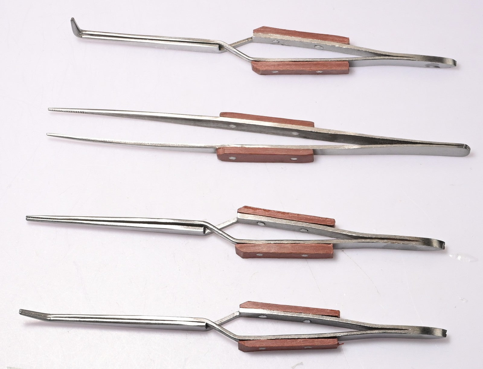 4pc Soldering Tweezers Set Cross Lock Fibre Grip + Third Hand Stand Jewellery UK