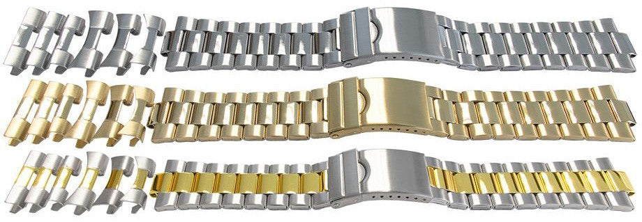 XL Satin Mirror Watch Bracelet 22mm 24mm 26mm Extra Large Rolex President Strap
