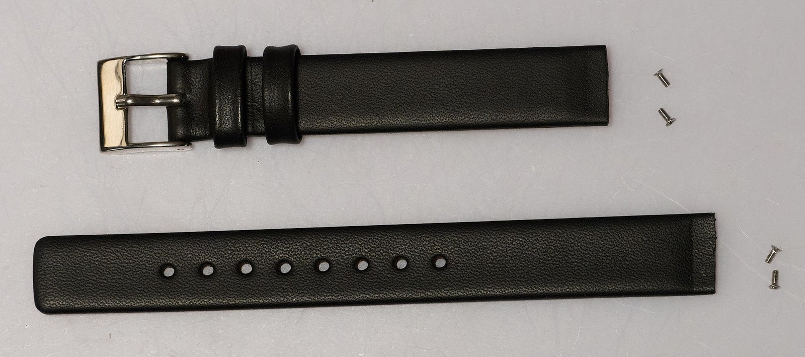 14mm Black Leather Watch Strap For Skagen With Screws Replacement Band 358SSLB