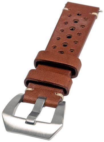 Rally Sports Calf Leather Watch Strap Brushed Satin Buckle Replacement Bracelet