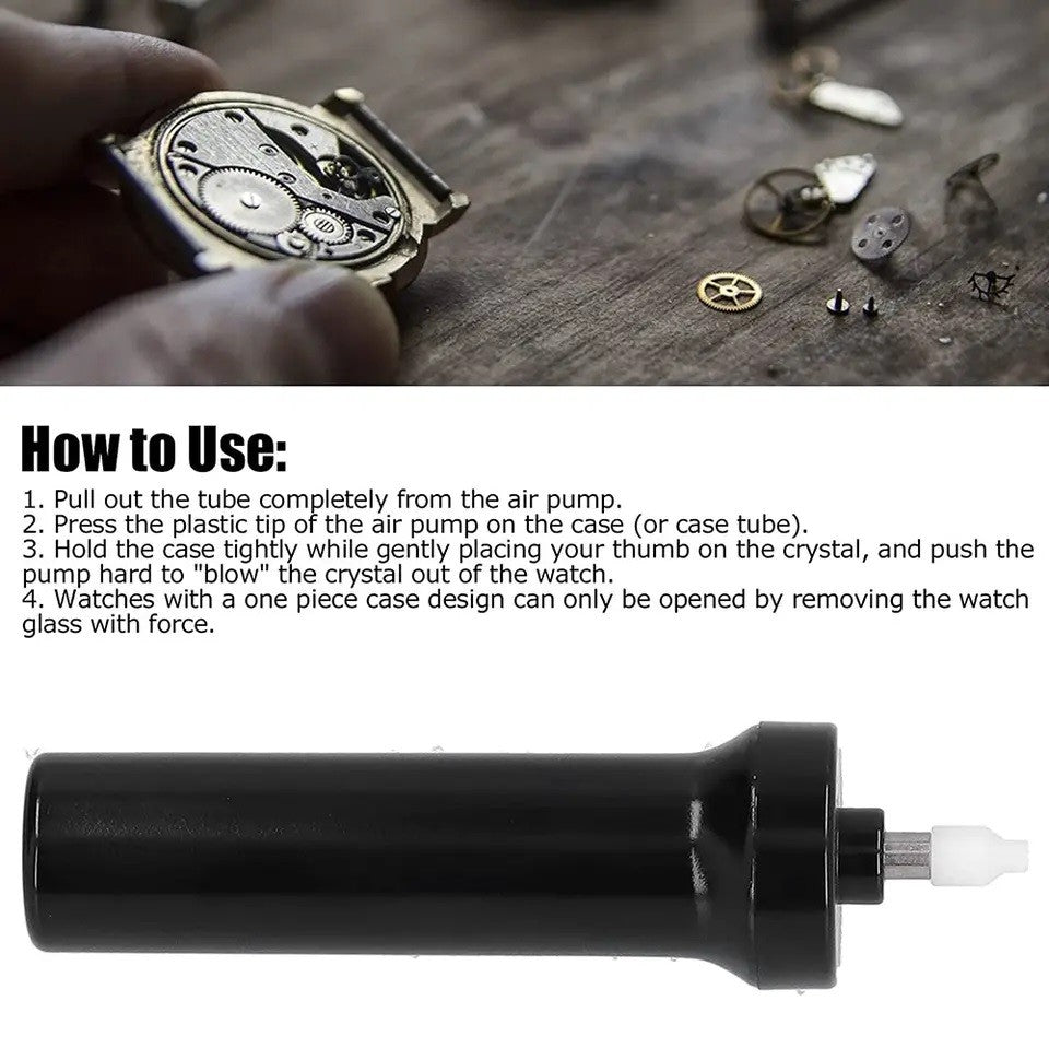 Watch Glass Pressure Crystal Remover Removing Air Pump Watchmakers Repair Tool