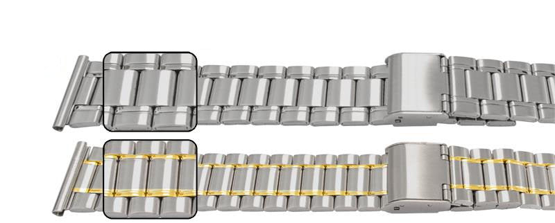 Satin With Centre Mirror Edges Watch Strap Bracelet Open Centre Clasp 20mm