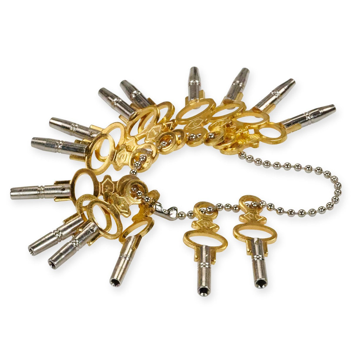 10 SETS Of 14x Pocket Watch Keys 00-12 Tools Brass Winder Winding Keys Vintage