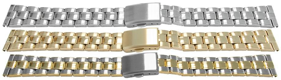 Satin With Mirror Edges And Centre Watch Bracelet Strap 3 Link Row Type Quality