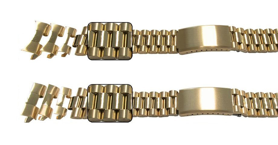 Gold Watch Bracelet Replacement Strap For Rolex President Curved Or Straight