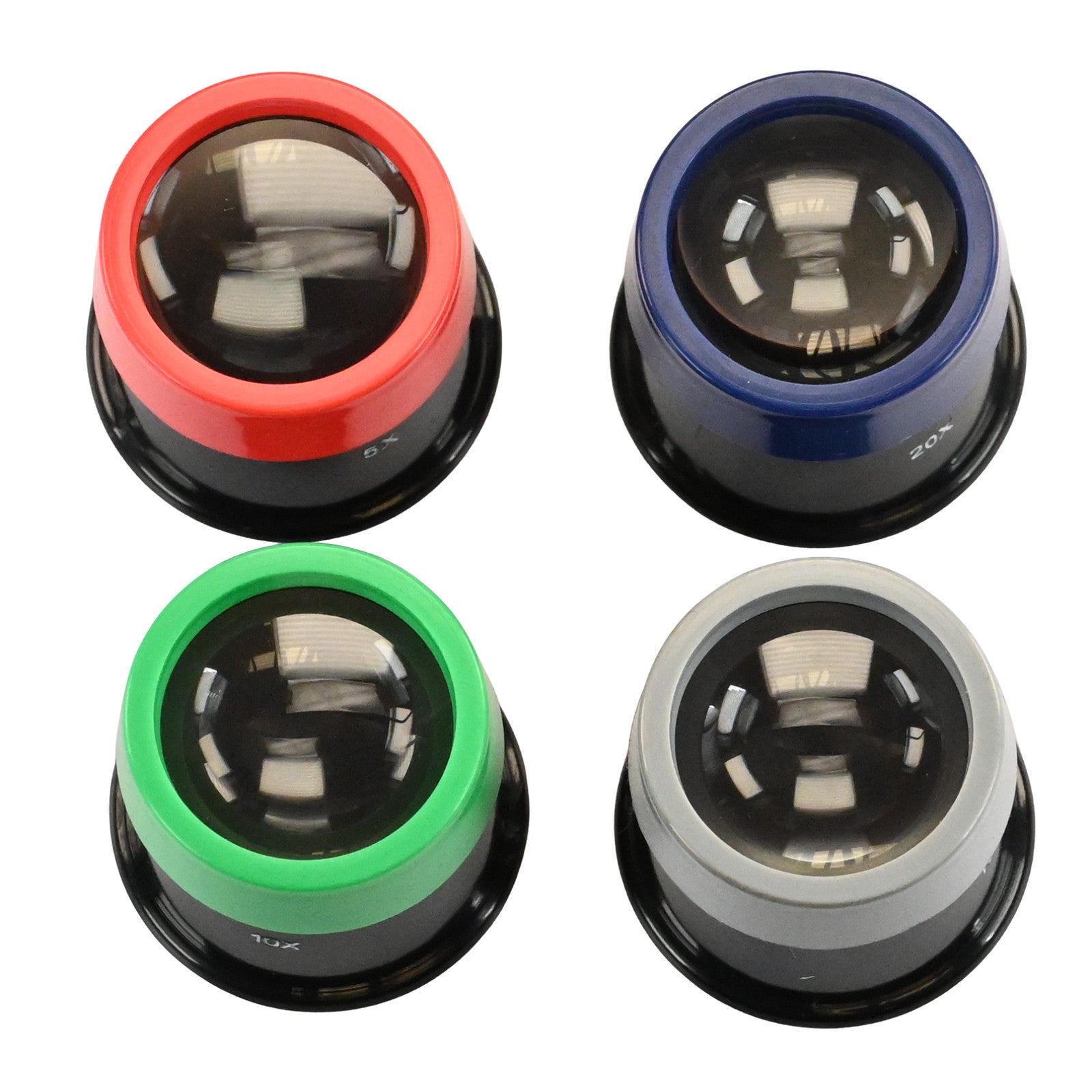 Jewellers Watchmakers Loupe Set of 4 - XL WIDE LENS Eye Magnifier 5x 10x 15x 20x