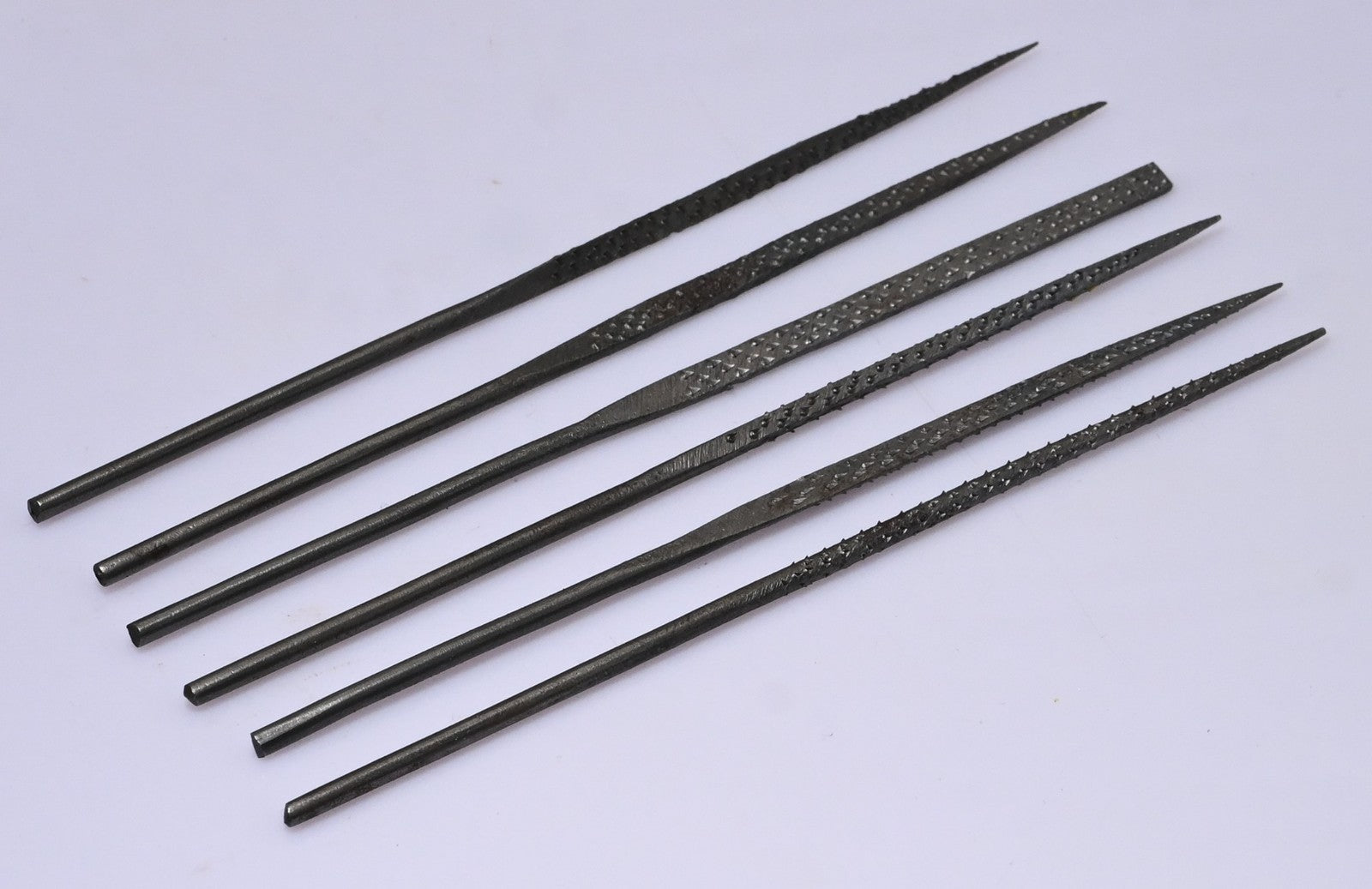 6x Coarse Wax Needle File Set Round Half Round Square Triangle Jewellery Carving