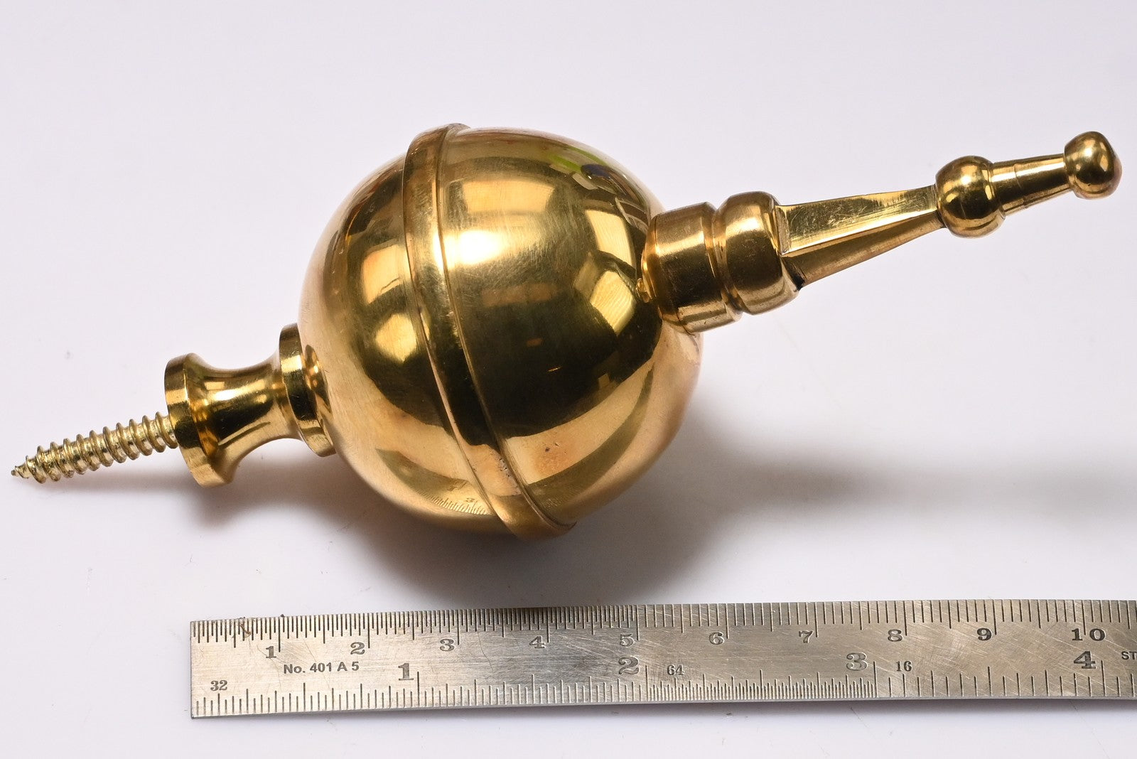 2x Clock Brass Finial Spire Ball Case Ornament Ball Part Watch Tool Screw In