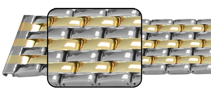 Quality Full Mirror Bracelet Watch Strap Centre Fold Safety Clasp 7 Link Row