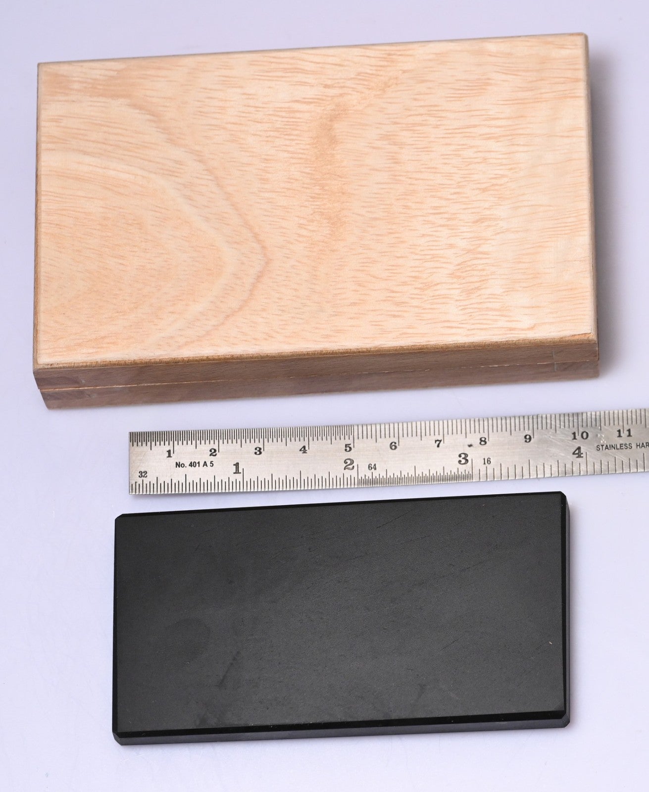 Gold Testing Stone & Wood Box Jewellery Gold Acid Test Touchstone Kit 100x50mm