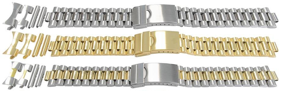 XL Satin Mirror Watch Bracelet Straight Curved Extra Large Rolex President Strap