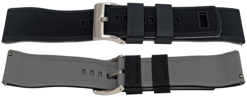 Silicone Rubber Contrast Textured Watch Strap Divers Sports 22mm Replacement