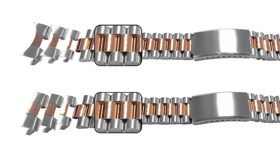 Silver Rose Gold Watch Bracelet Strap For Rolex President Curved Or Straight