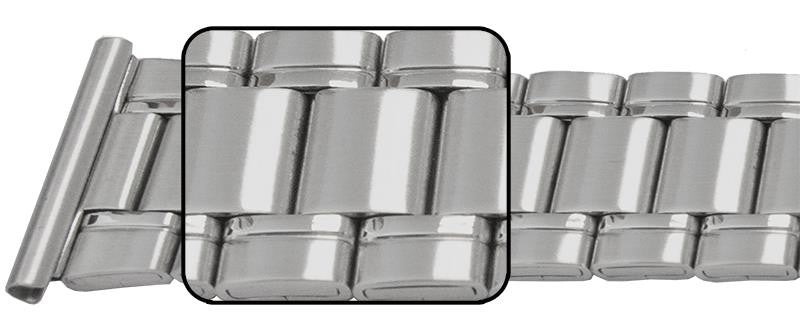 Satin With Centre Mirror Edges Watch Strap Bracelet Open Centre Clasp 20mm