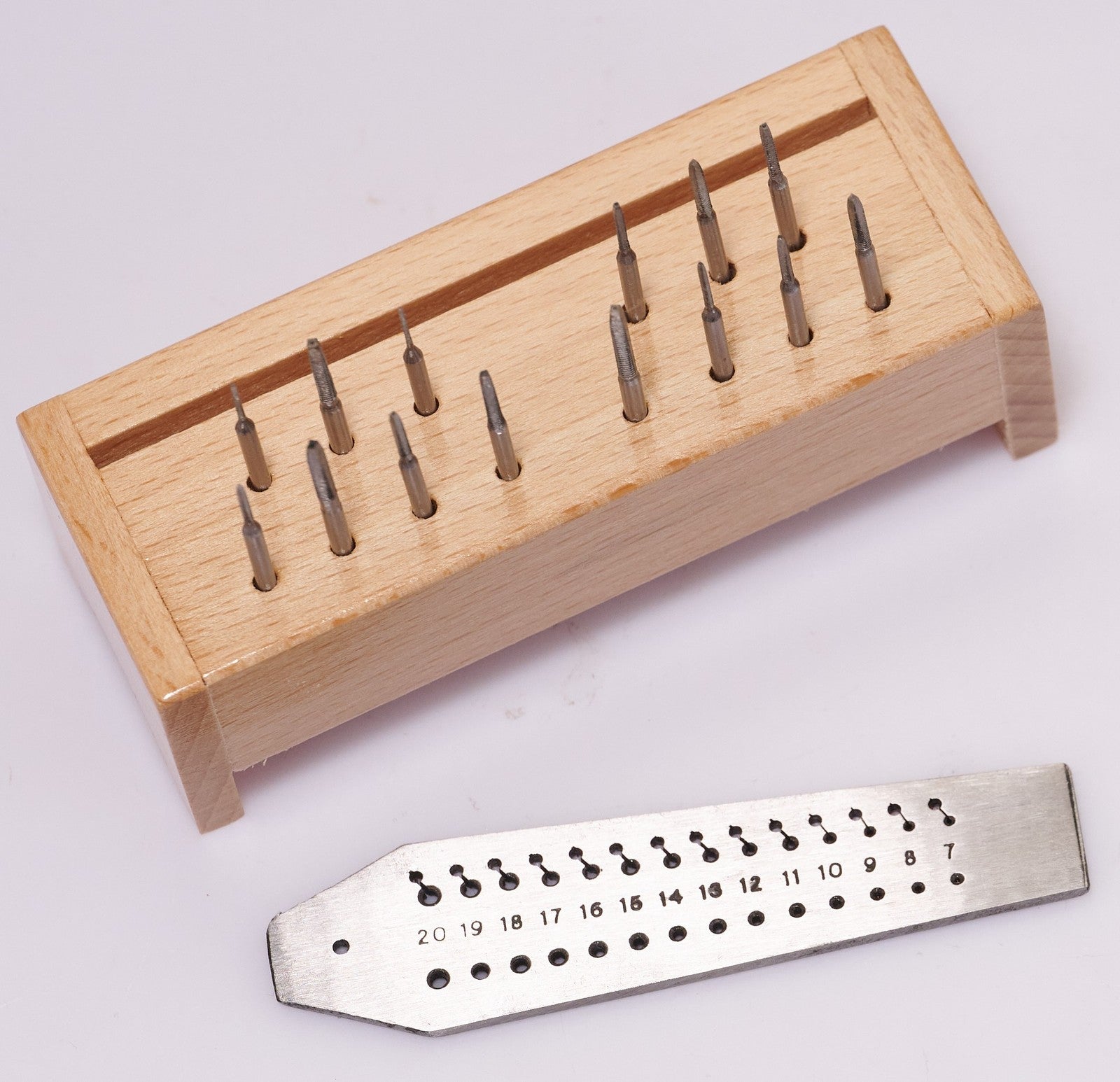 14pc Watchmakers Tap & Die Set 0.7mm–2.0mm Screw Plate & Stand Watch Repair Tool