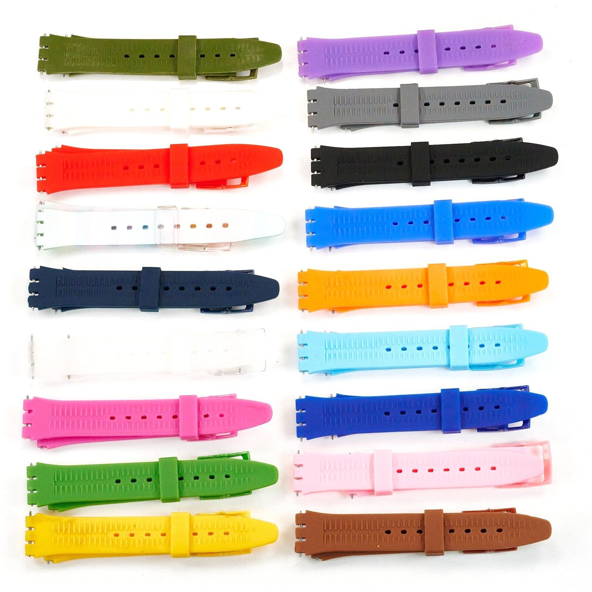 17mm Silicone Rubber Swatch Watch Strap Soft Band Replacement 18 COLOURS New