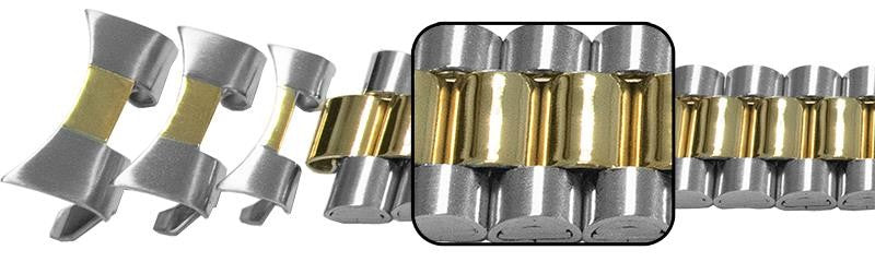 Silver Gold Watch Bracelet Strap For Rolex President Curved Or Straight Ends