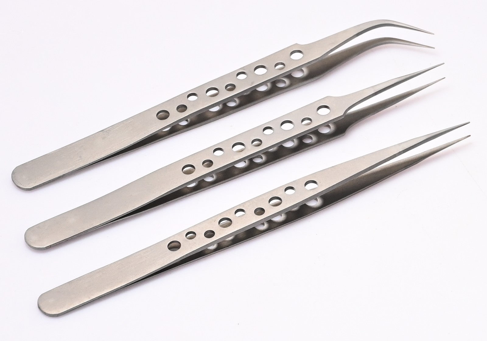 Precision Tweezers Set 3pc 140mm Watchmaker Jewellery Electronics Hobby Craft