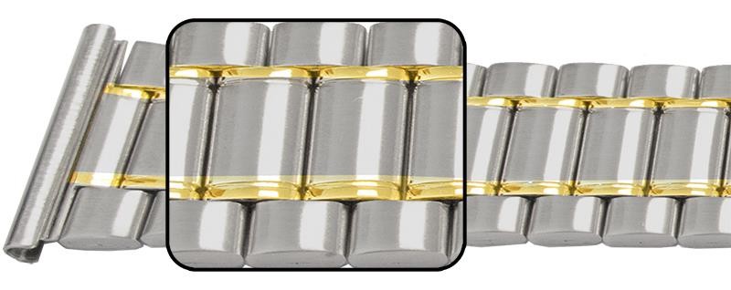 Satin With Centre Mirror Edges Watch Strap Bracelet Open Centre Clasp 20mm