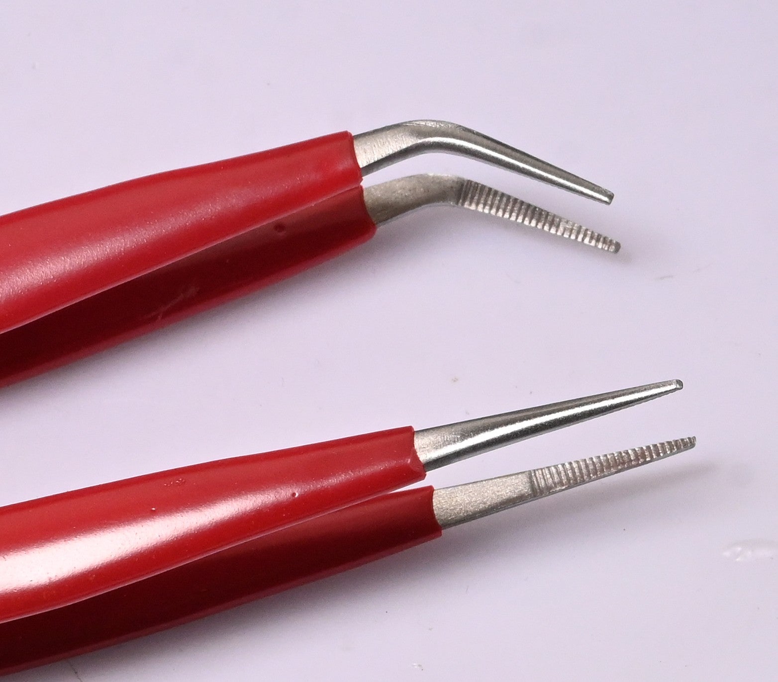2x Insulated Tweezers Bent Straight PVC Coated Solder Electrical 6" Jewellery
