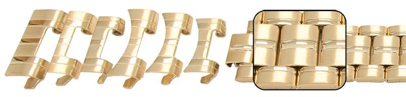 Watch Bracelet Strap Satin Mirror 18mm To 22mm Changeable Ends 3 Link Row Type