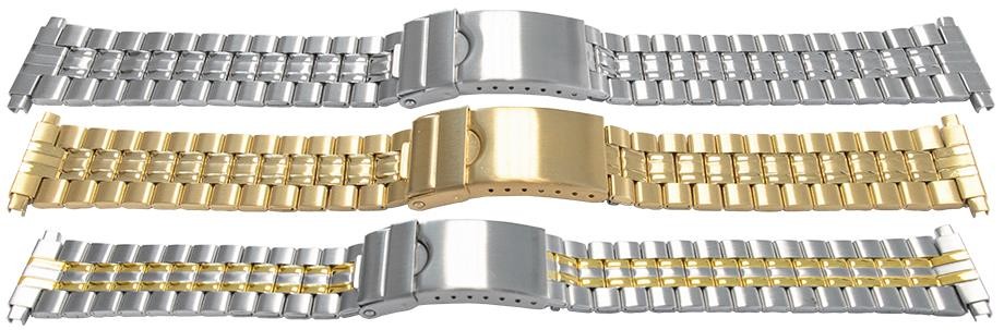 Satin And Mirror Edged Watch Bracelet Strap 16mm to 22mm Link Row Type Quality