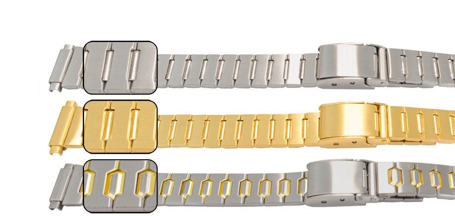 Open Centre Bracelet Clasp Satin With Mirror Centre Watch Strap 12mm To 15mm