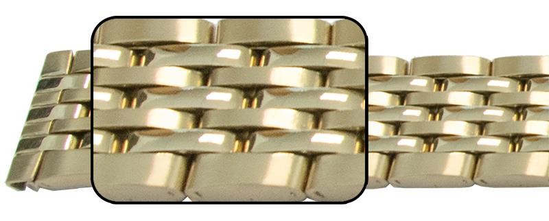 Satin And Mirror Watch Bracelet Strap 12mm, 14mm, 16mm, 7 Link Row Type Quality