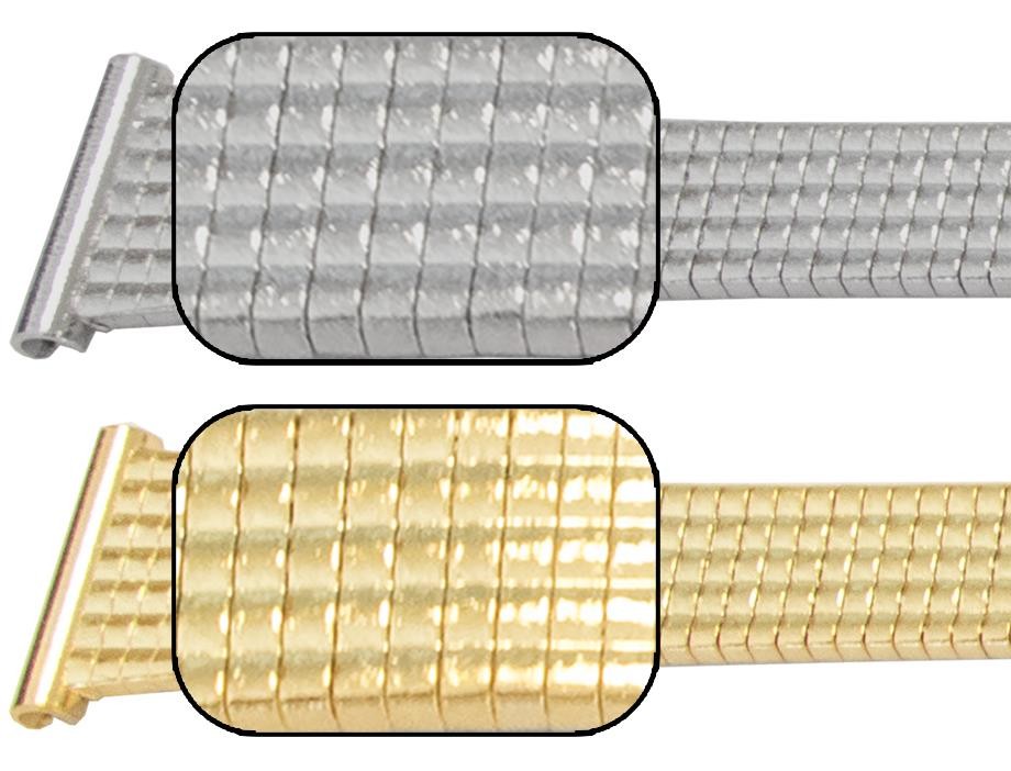 Patterned Mirror Finish Watch Strap Bracelet Open Centre Clasp 12mm Silver Gold