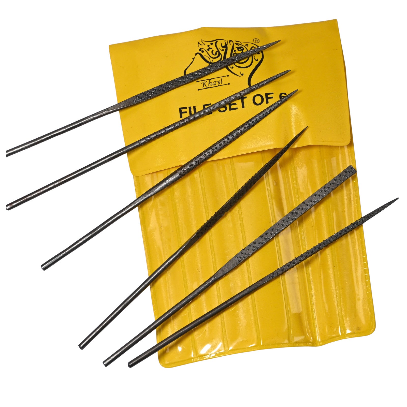6x Coarse Wax Needle File Set Round Half Round Square Triangle Jewellery Carving