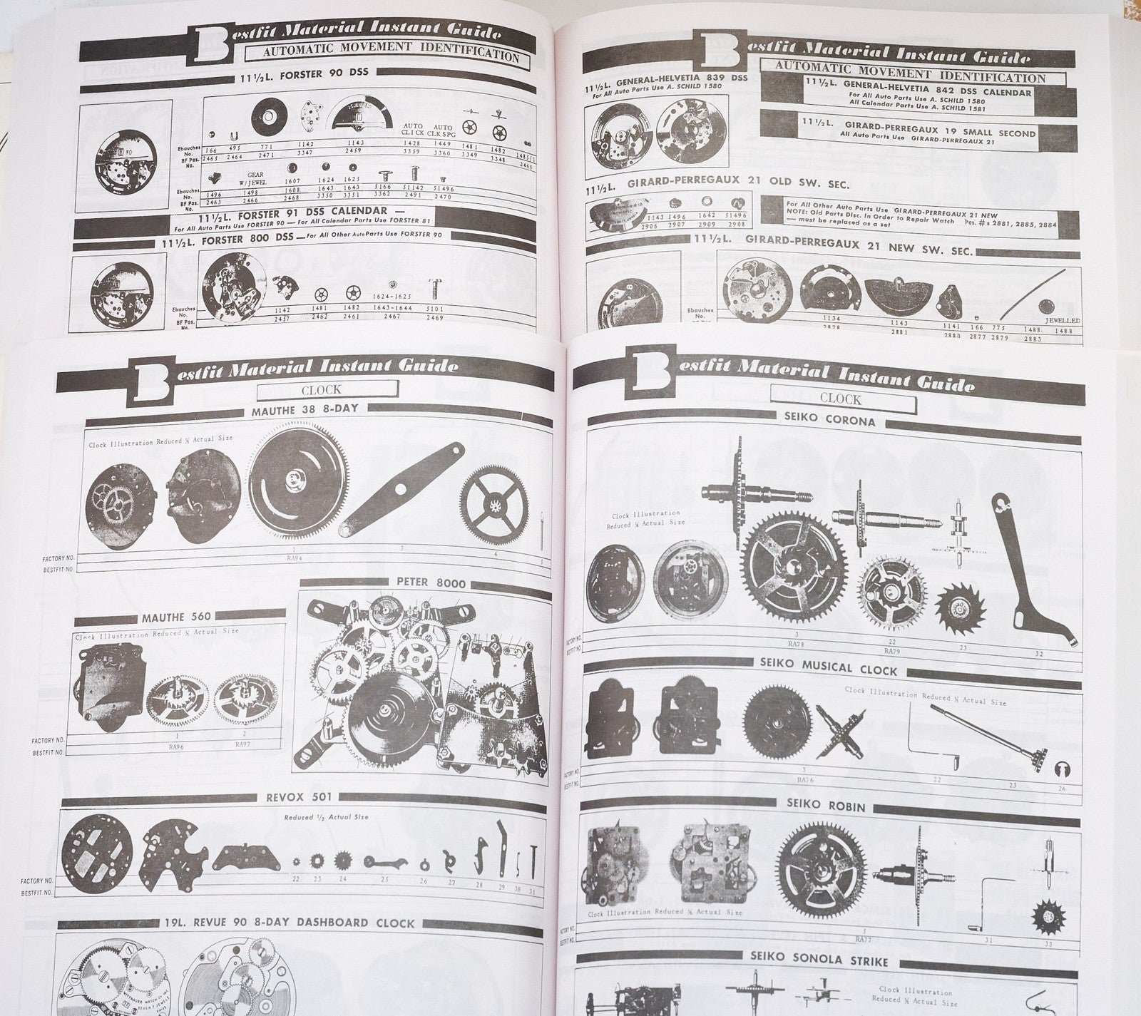 Bestfit Guides 111 & 111A Vintage Watch Parts Reference Watchmakers Encyclopedia