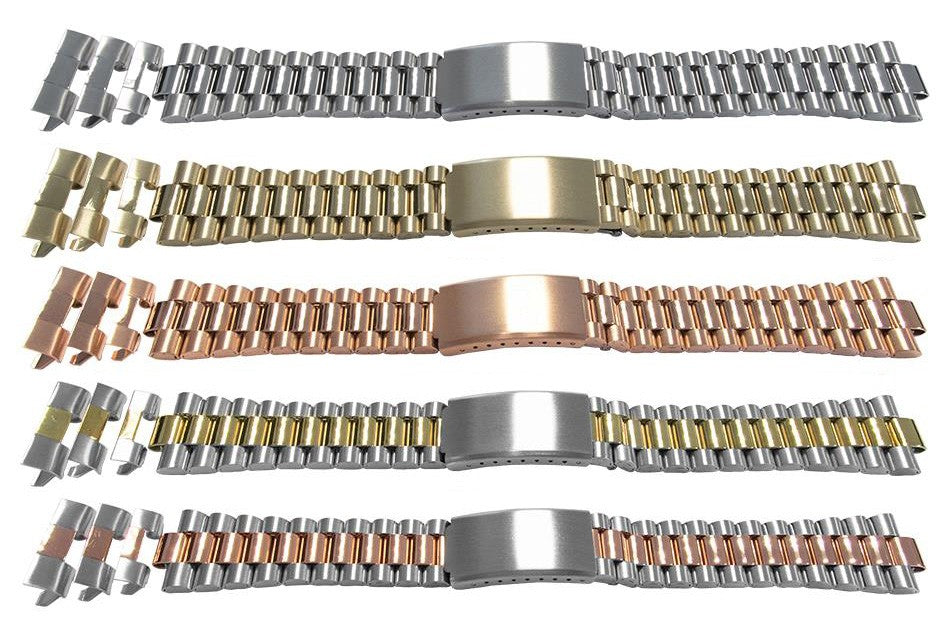 Watch Bracelet Straight End Satin Mirror Replacement Strap Rolex President Style