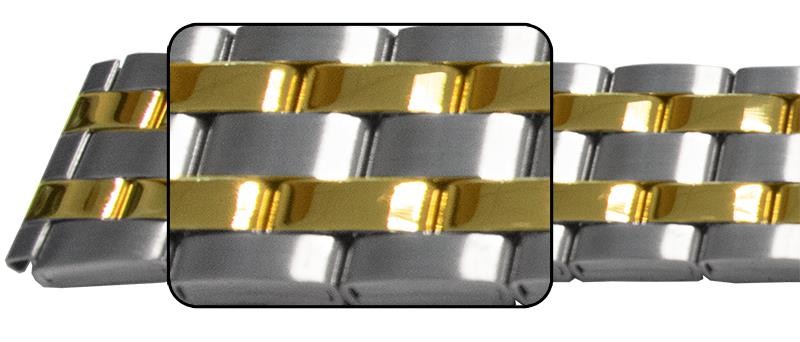 Satin Mirror Watch Bracelet Strap Centre Fold Safety Clasp 5 Link Row Quality