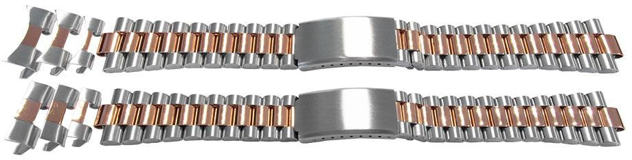 Silver Rose Gold Watch Bracelet Strap For Rolex President Curved Or Straight