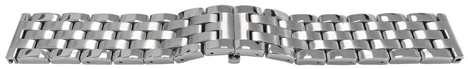 Mirror Satin Heavy Watch Strap Bracelet Spring Loaded Centre Clasp 5 Link Row