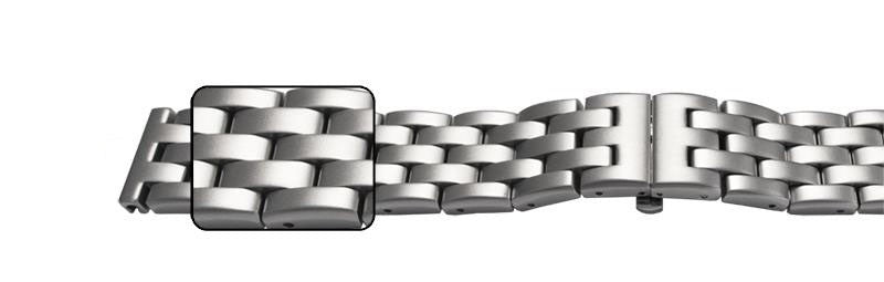 Satin Heavy Watch Bracelet Strap Spring Loaded Centre Clasp 5 Link Row Quality