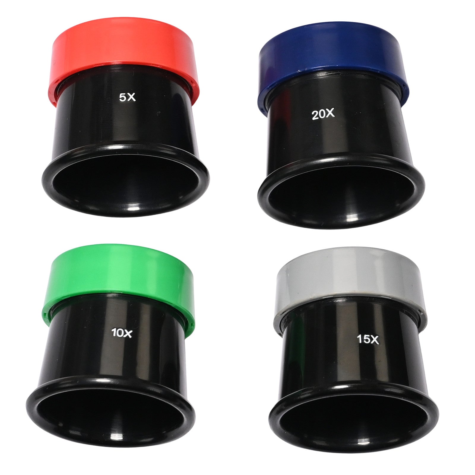 Jewellers Watchmakers Loupe Set of 4 - XL WIDE LENS Eye Magnifier 5x 10x 15x 20x