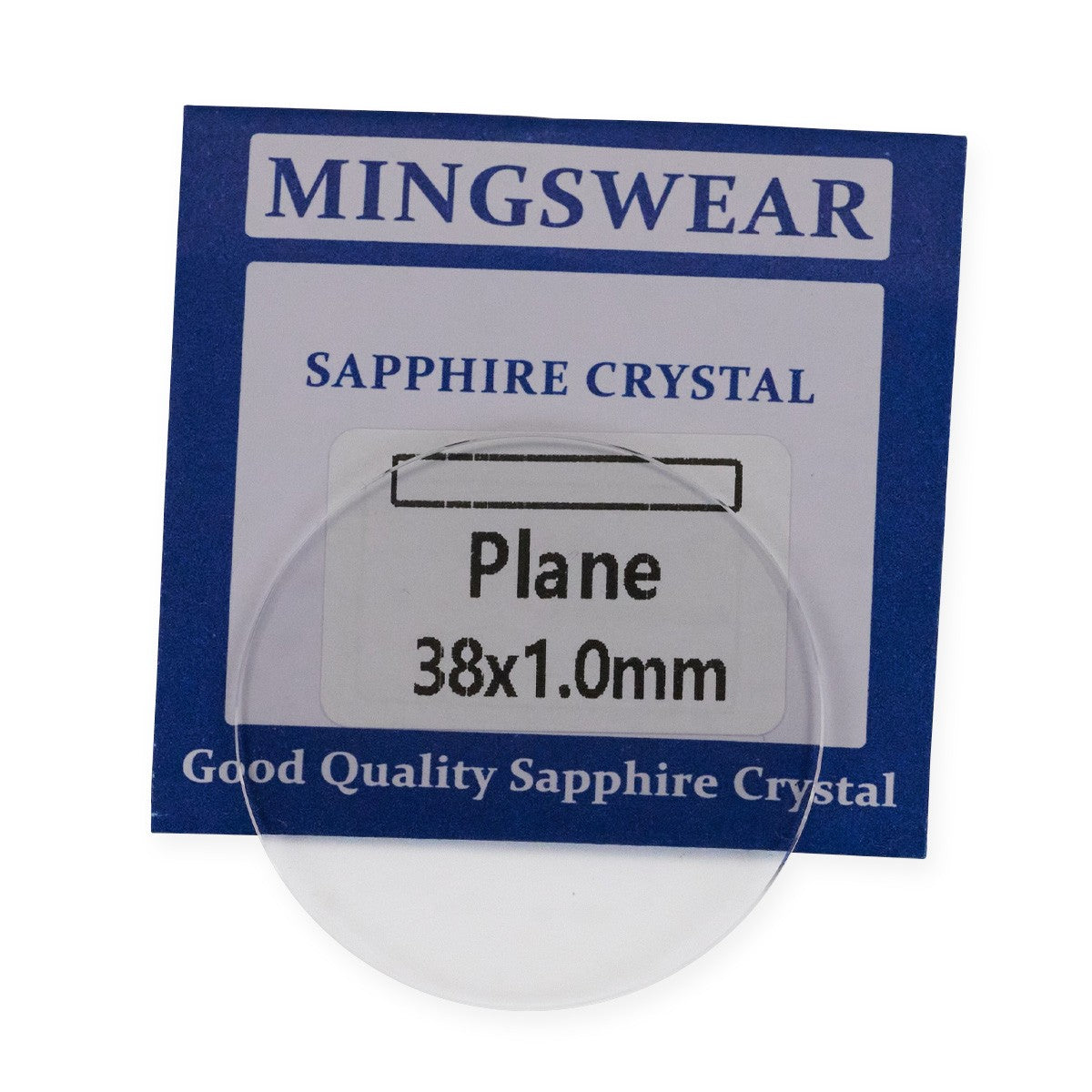 Round flat sapphire watch crystal in multiple sizes and thicknesses